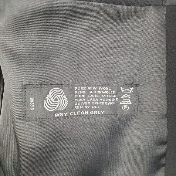 OXFORD Mens Sports Coat SZ 37R Byran 100% Wool Black 3‎ Button Business 96R - Picture 11 of 11